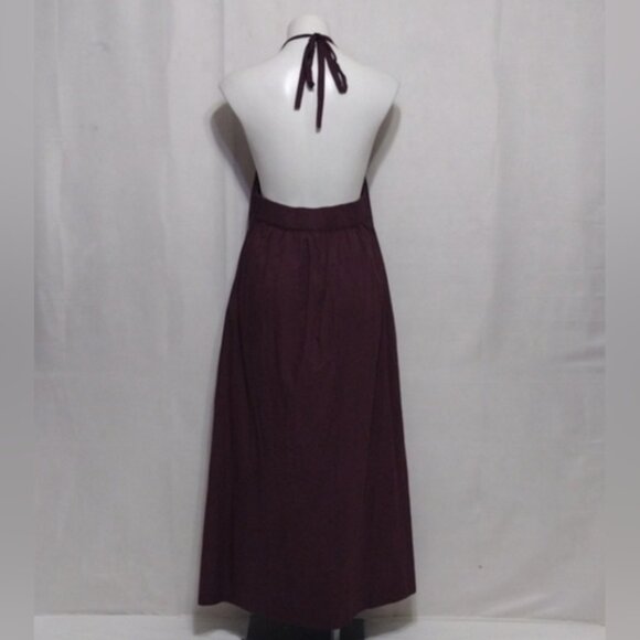 NWT Free People Endless Summer Beachside Plum Halter Backless Maxi Dress Large - Picture 9 of 14